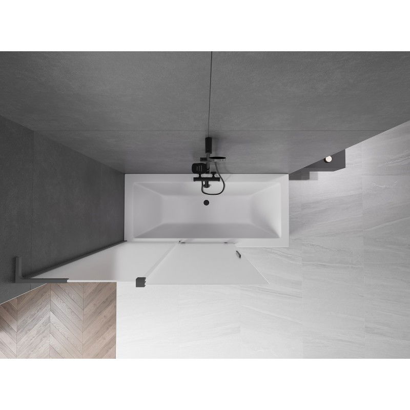 Mexen Velar L параван за вана с две плъзгащи се крила 120 x 150 cm, матирано, метален цвят - 896-120-003-31-95