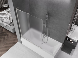 Mexen Velar L параван за вана, двукрилен плъзгащ се 120 x 150 см, матиран, четкан никел - 896-120-003-31-97