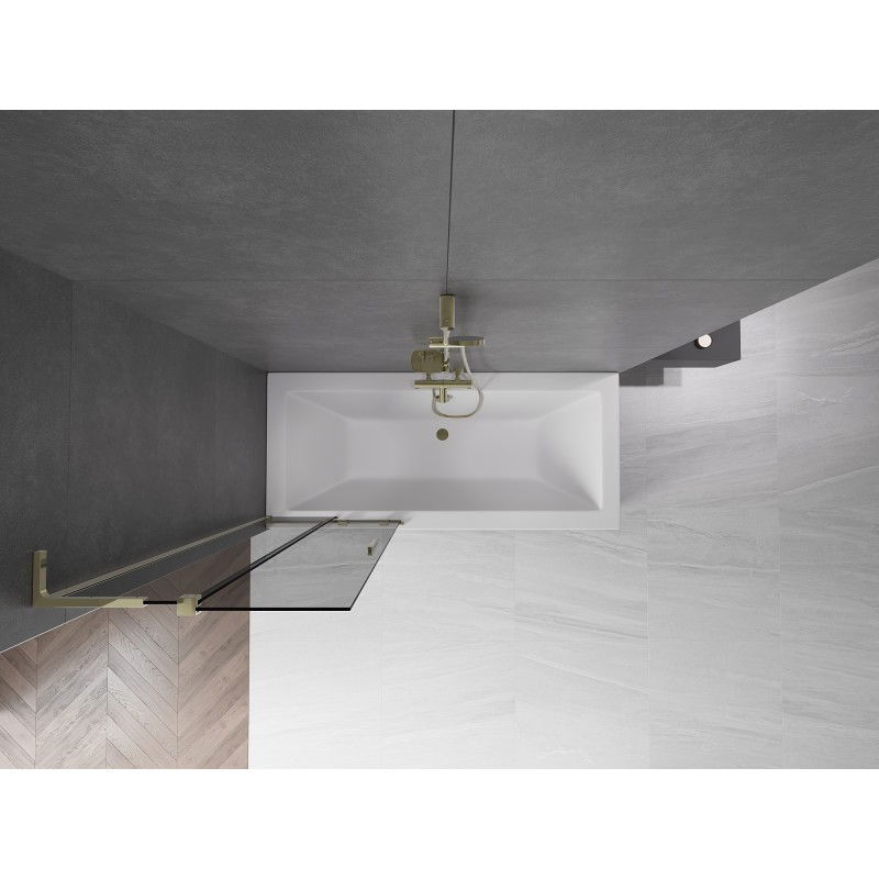 Mexen Velar L параван за вана, 2-крило плъзгащо, 75 x 150 см, графит, златно - 896-075-003-41-50