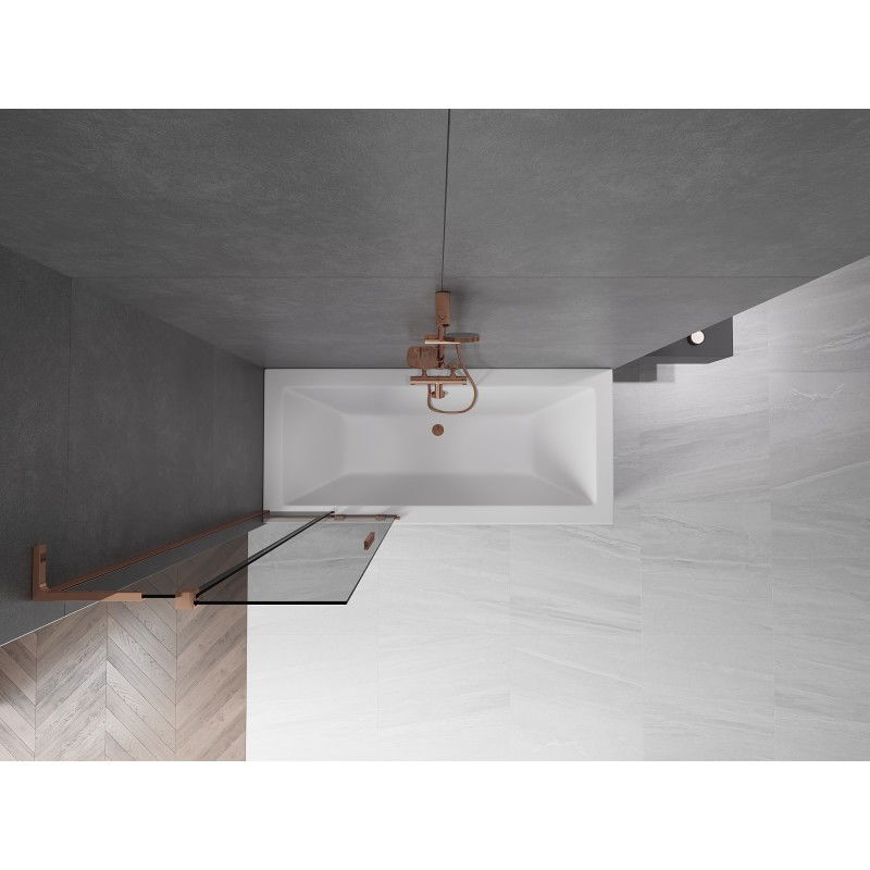 Mexen Velar L вана екран 2-крилен плъзгащ 70 x 150 cm, графит, розово злато - 896-070-003-41-60