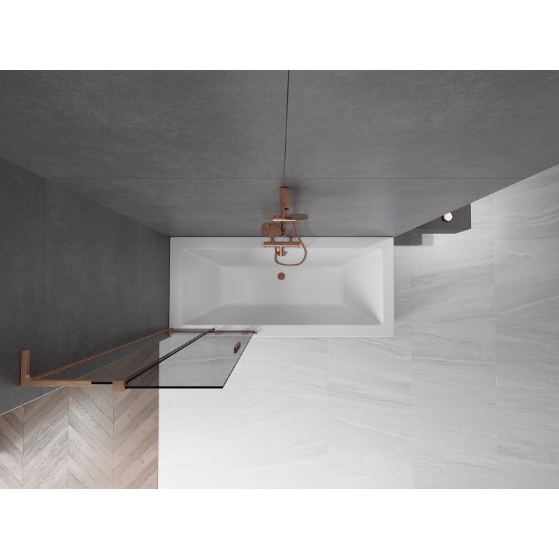 Mexen Velar L параван за вана, 2-крилен плъзгащ, 75 x 150 cm, графит, четкана мед - 896-075-003-41-65