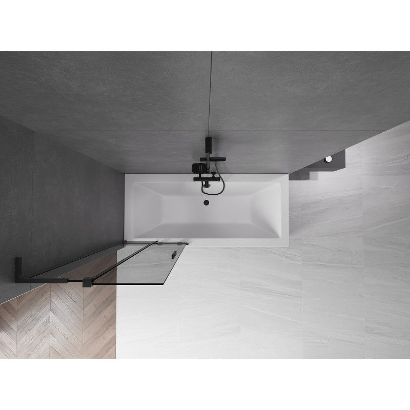 Mexen Velar L двукрилен плъзгащ параван за вана 70 x 150 cm, графит, черно - 896-070-003-41-70