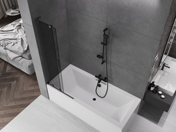 Mexen Velar L параван за вана с 2 крила, плъзгащ се 75 x 150 cm, графит, gun metal - 896-075-003-41-95