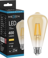 Mexen Vintis LED филаментна крушка E27, ST64, 4W, Топла - 2200K, 400 lm, янтарна - L152-E27-0422-50