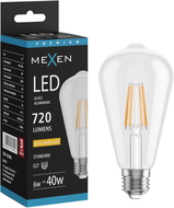 Mexen Vintis LED филамент крушка E27, ST64, 6W, Топла - 2200K, 720 lm, прозрачен - L152-E27-0622-00