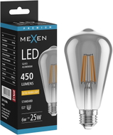 Mexen Vintis LED филаментна крушка E27, ST64, 6W, Топла - 2200K, 450 lm, димна - L152-E27-0622-70
