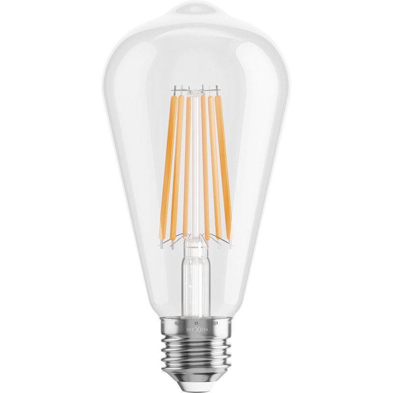 Mexen Vintis LED филамент крушка E27, ST64, 10W, Топло - 2200K, 1320 lm, прозрачна