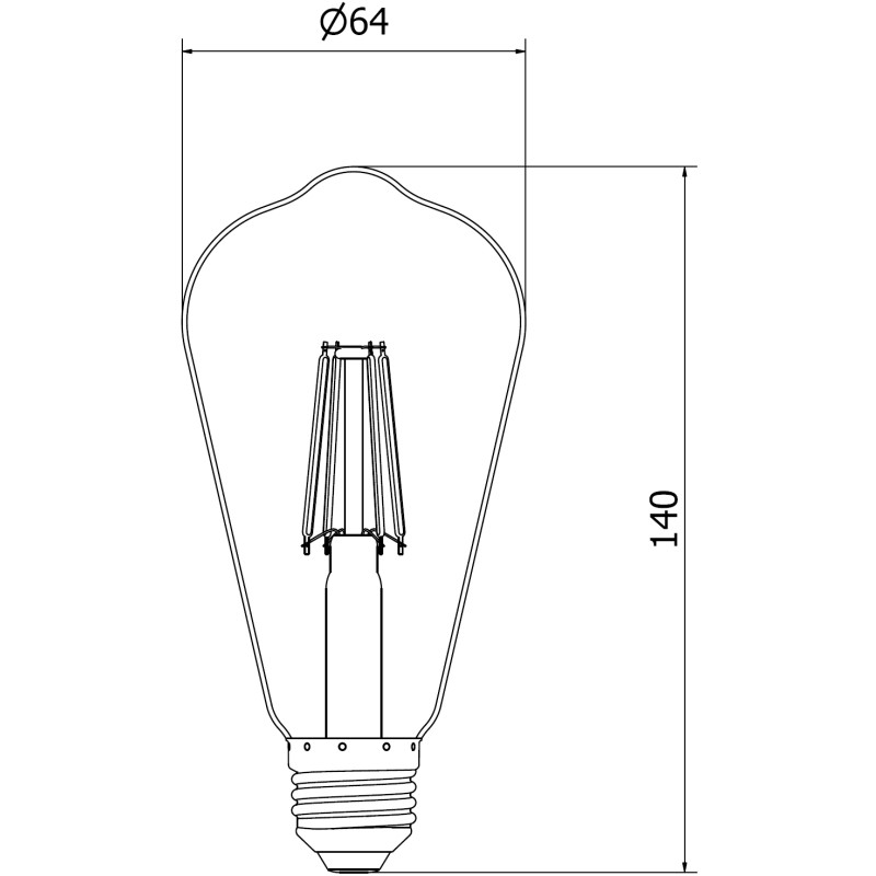 Mexen Vintis LED E27 филамент крушка, ST64, 4W, Топла - 2700K, 300 lm, опушена - L152-E27-0427-70