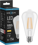 Mexen Vintis LED Едисонова крушка E27, ST64, 8W, Топла светлина - 2700K, 1055 lm, прозрачна