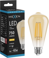 Mexen Vintis LED нажежаема крушка E27, ST64, 8W, Топла - 2700K, 750 lm, кехлибар - L152-E27-0827-50