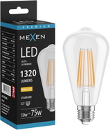 Mexen Vintis LED филтър крушка E27, ST64, 10W, Топла - 2700K, 1320 lm, прозрачен - L152-E27-1027-00