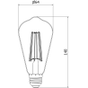 Mexen Vintis LED крушка с нажежаема жичка E27, ST64, 10W, Топла - 2700K, 910 lm, кехлибар