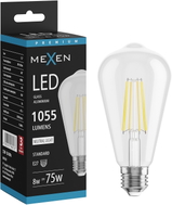 Mexen Vintis LED филмент крушка E27, ST64, 8W, Неутрална - 4000K, 1055 lm, прозрачна