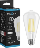 Mexen Vintis LED E27 филамент крушка, ST64, 10W, Неутрална - 4000K, 1320 lm, прозрачно