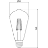 Mexen Vintis LED спираловидна крушка E27, ST64, 4W, Студена - 6500K, 470 lm, прозрачна