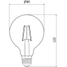 Mexen Vintis LED филамент крушка E27, G80, 2W, Топла - 2200K, 180 lm, кехлибар - L155-E27-0222-50