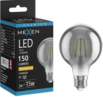 Mexen Vintis LED влакнеста крушка E27, G80, 2W, Топла - 2200K, 150 lm, дим - L155-E27-0222-70
