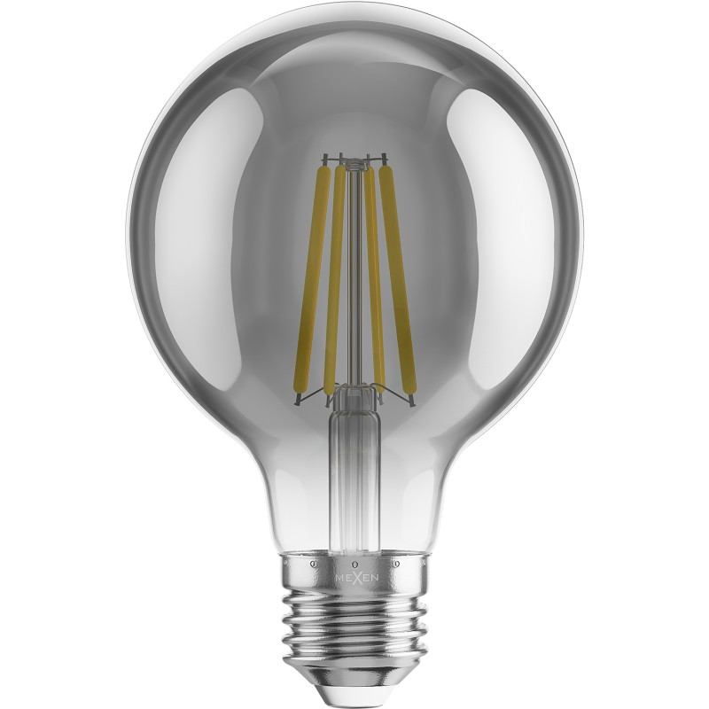 Mexen Vintis LED нажежаема жичка крушка E27, G80, 8W, Топла - 2200K, 600 lm, димна