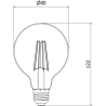 Mexen Vintis LED крушка с нажежаема жичка E27, G80, 8W, Топла - 2700K, 1055 lm, прозрачна
