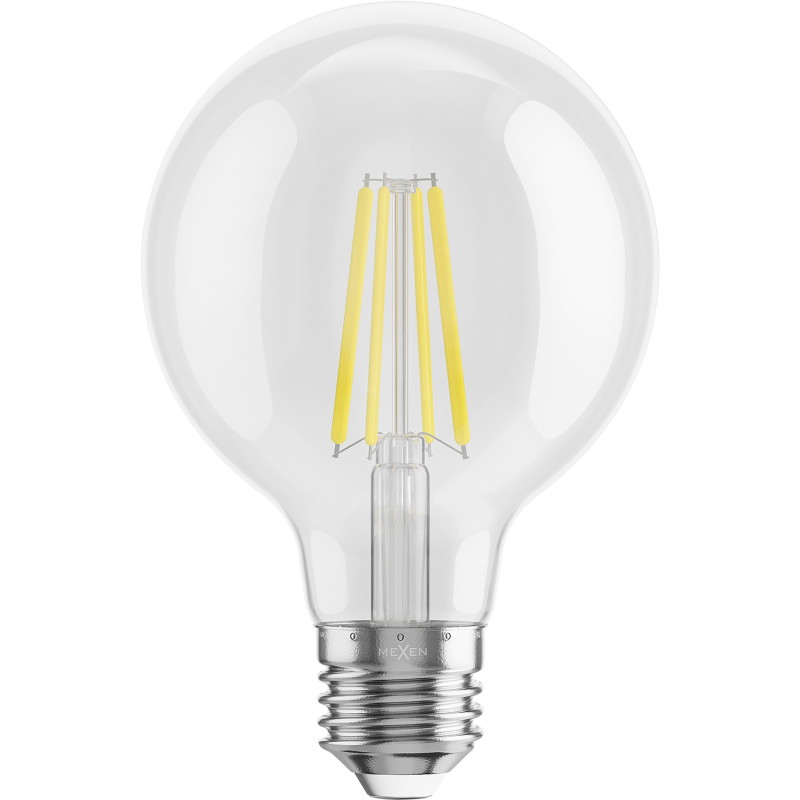 Mexen Vintis LED филамент крушка E27, G80, 8W, Неутрална - 4000K, 1055 lm, прозрачна