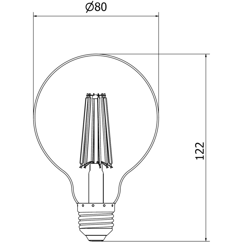 Mexen Vintis LED филамент крушка E27, G80, 10W, неутрална - 4000K, 1320 lm, прозрачна