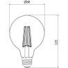 Mexen Vintis LED филамент крушка E27, G80, 10W, неутрална - 4000K, 1320 lm, прозрачна
