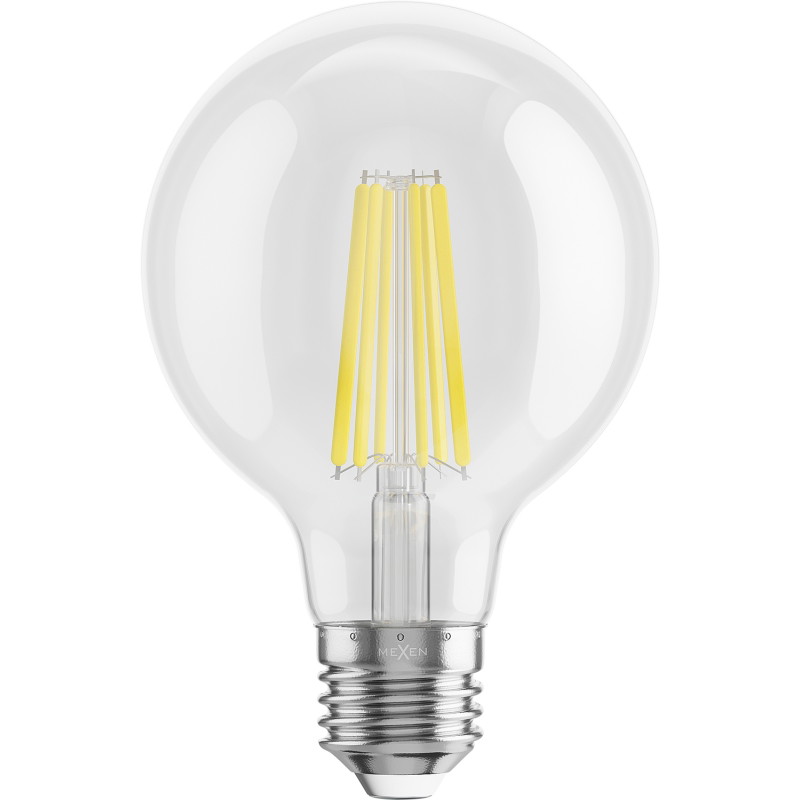 Mexen Vintis LED филамент крушка E27, G80, 10W, неутрална - 4000K, 1320 lm, прозрачна