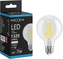 Mexen Vintis LED филамент крушка E27, G80, 10W, неутрална - 4000K, 1320 lm, прозрачна