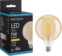 Mexen Vintis LED филамент крушка E27, G125, 8W, Топла - 2200K, 750 lm, кехлибар - L158-E27-0822-50