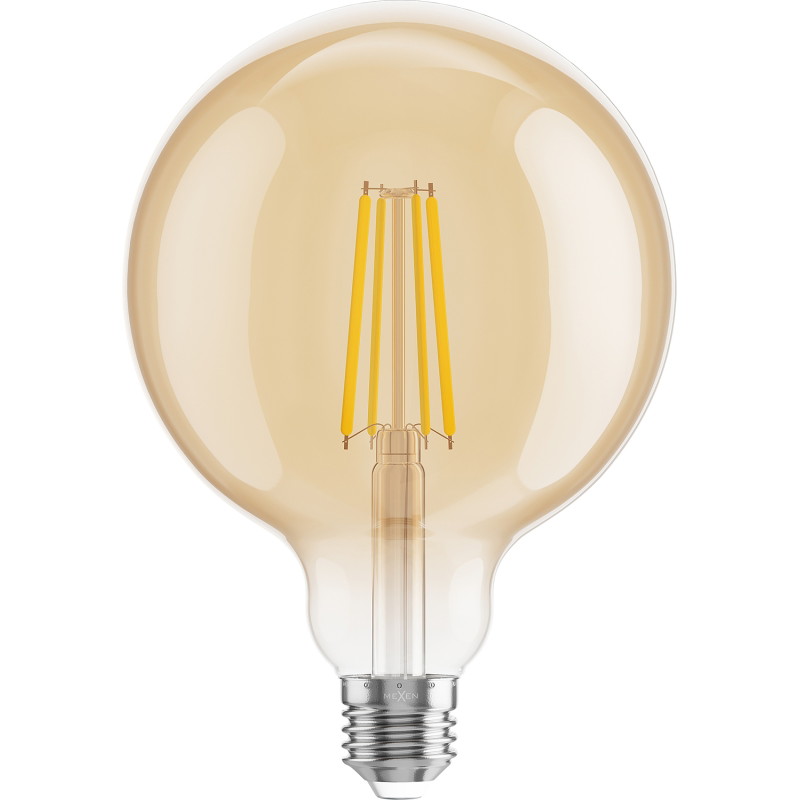 Mexen Vintis LED филамент крушка E27, G125, 8W, Топла - 2200K, 750 lm, кехлибар - L158-E27-0822-50