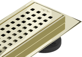 Mexen Flat 360° M08 въртящ се линеен дренаж 80 см, златен - 1525080-40