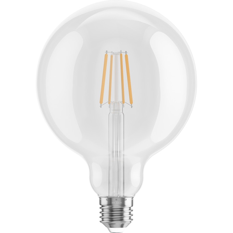 Mexen Vintis LED филамент крушка E27, G125, 6W, Топла - 2700K, 720 lm, прозрачен - L158-E27-0627-00