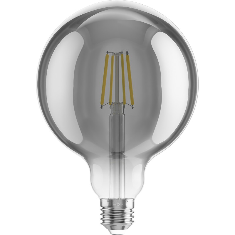 Mexen Vintis LED филамент крушка E27, G125, 6W, Топла - 2700K, 510 lm, димно стъкло
