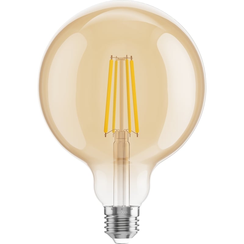 Mexen Vintis LED Крушка с нажежаема жичка E27, G125, 8W, Топла - 2700K, 750 lm, кехлибар
