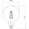 Mexen Vintis LED Крушка с нажежаема жичка E27, G125, 8W, Топла - 2700K, 750 lm, кехлибар