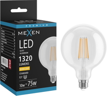 Mexen Vintis LED филaмент крушка E27, G125, 10W, Топла - 2700K, 1320 lm, ясна - L158-E27-1027-00