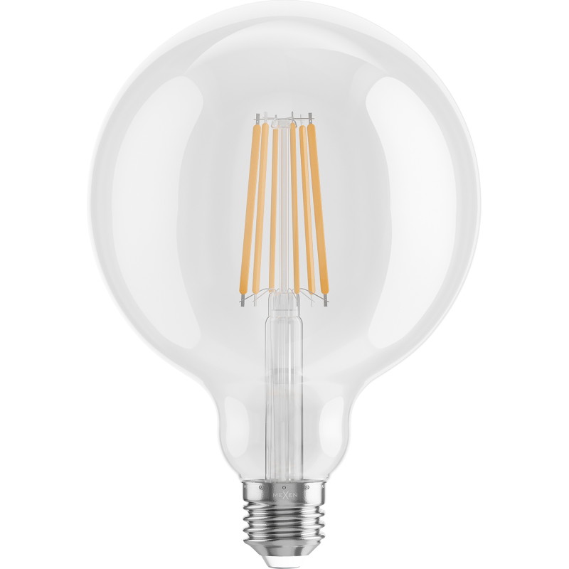 Mexen Vintis LED лампа филамент E27, G125, 12W, Топла - 2700K, 1560 lm, прозрачна - L158-E27-1227-00