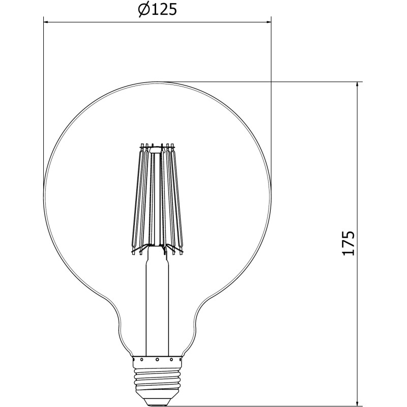 Mexen Vintis LED крушка с нажежаема жичка E27, G125, 12W, неутрална - 4000K, 1560 lm,