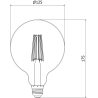 Mexen Vintis LED крушка с нажежаема жичка E27, G125, 12W, неутрална - 4000K, 1560 lm,