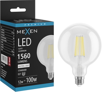 Mexen Vintis LED крушка с нажежаема жичка E27, G125, 12W, неутрална - 4000K, 1560 lm,