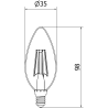 Mexen Vintis LED филамент крушка E14, C35, 6W, Топла - 2200K, 600 lm, кехлибар - L154-E14-0622-50
