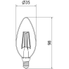 Mexen Vintis Филаментна LED крушка E14, C35, 4W, Топла - 2700K, 470 lm, прозрачна
