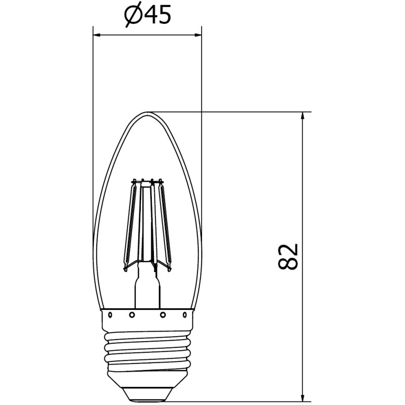 Mexen Vintis LED филамент крушка E27, C35, 6W, Топла - 2700K, 720 lm, прозрачна - L154-E27-0627-00