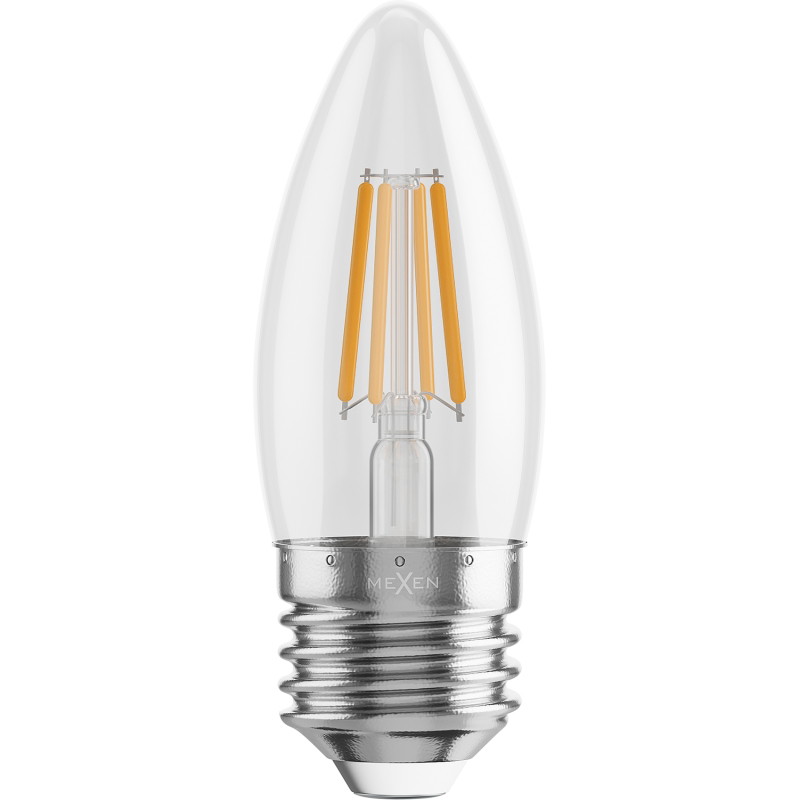 Mexen Vintis LED филамент крушка E27, C35, 6W, Топла - 2700K, 720 lm, прозрачна - L154-E27-0627-00