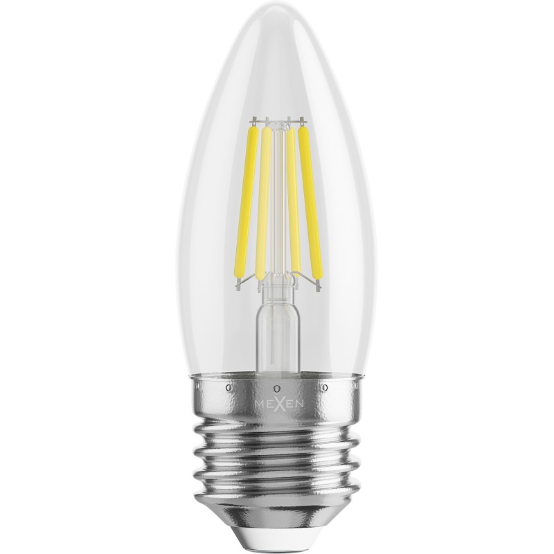 Mexen Vintis Крушка филамент LED E27, C35, 6W, Неутрална - 4000K, 720 lm, прозрачен