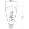 Mexen Vintis LED крушка с нажежаема нишка спирала E27, ST64, 4W, Топла - 2200K, 220 lm,