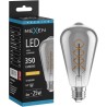Mexen Vintis LED нажежаема крушка спирала E27, ST64, 6W, Топла - 2200K, 350 lm, пушек