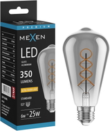 Mexen Vintis LED нажежаема крушка спирала E27, ST64, 6W, Топла - 2200K, 350 lm, пушек