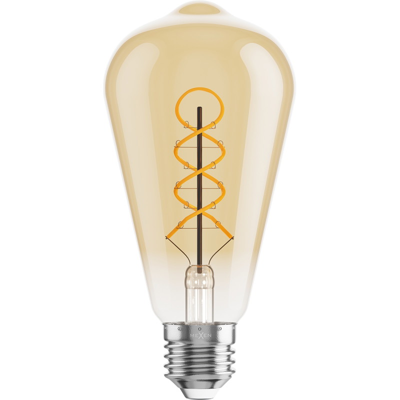 Mexen Vintis LED крушка с нажежаема спирала E27, ST64, 6W, Топла - 2700K, 530 lm, кехлибар