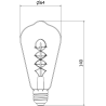 Mexen Vintis LED крушка с нажежаема спирала E27, ST64, 6W, Топла - 2700K, 530 lm, кехлибар